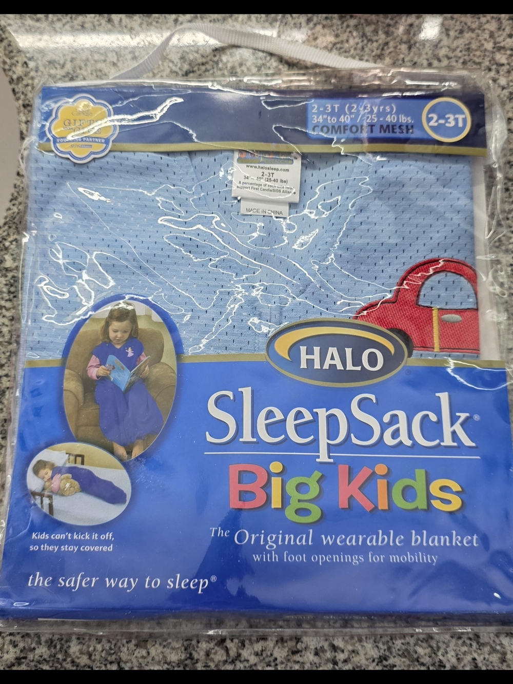 New Halo Sleepsack Big Kids Comfort Mesh Size 2-3T Light Blue